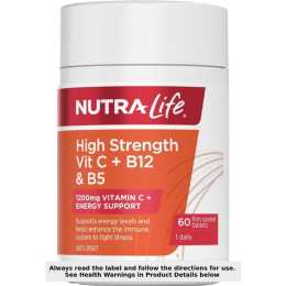 Nutra-Life Vitamin C + B12 & B5 60 Tablets