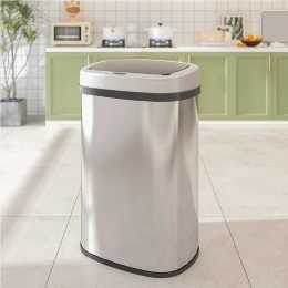 Advwin 50L Motion Sensor Bin Smart Kitchen Waste Trash Can Touch Free Garbage Cabniet Silver