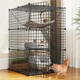 Advwin Cat Cage 3 Tier DIY Pet Crate Cat Villa Cat Enclosure