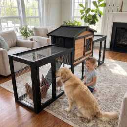 Advwin Large Chicken Coop Rabbit Hutch Wooden Pet House 203x45x86cm