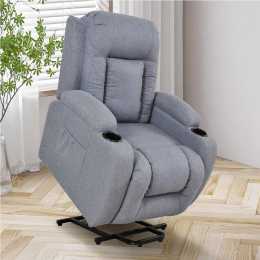 Advwin Electric Lift Recliner Chair Massage Chair Lounge Heat Armchair with USB Port Grey