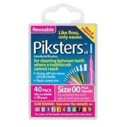 Piksters Interdental Brushes Size 00 Pink 40 Pack