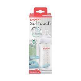 Pigeon 240ml Softouch Glass Nursing Bottle Baby/Toddler Feeding Container 3m+
