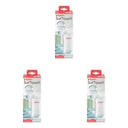 3PK Pigeon 240ml Softouch Glass Nursing Bottle Baby Feeding Container 3m+