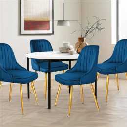 1 Set of 4 ALFORDSON Dining Chairs Blue