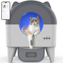 Advwin 90L Self Cleaning Cat Litter Box with Litter Mat Smart App Control