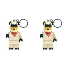 2PK Lego Minifigures Pug Keychain/Keyring LED Light 8x4cm Kids/Children 6y+