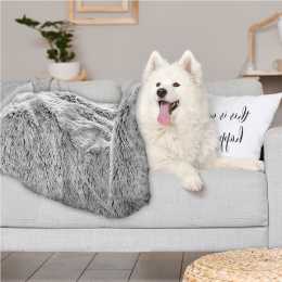 PaWz Throw Blanket Fluffy Tie Dye Shaggy Ultra Plush Long Pile Reversible Charcoal