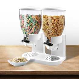 Toque Cereal Dispenser Double Container White