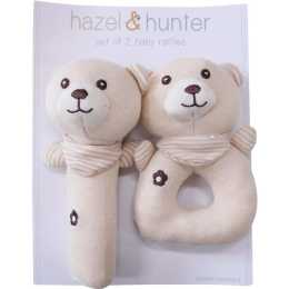2pc LVD Rattles Bear Infant/Baby Interactive Rattle Fun Play Toy 0+ Beige