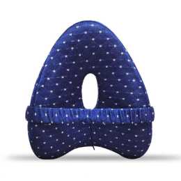 Catzon Leg Pillow for Side Sleepers Memory Foam with Washable Cover-Navy Blue