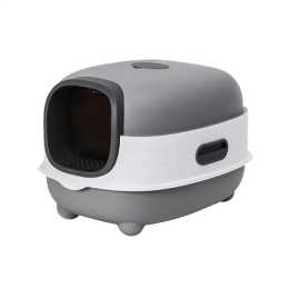 FIN Large Oval Hooded Enclosed Cat Litter Box Detachable Cat Litter Tray Box w Scoop
