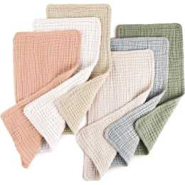 Konssy Muslin Baby Burp Cloths Sets for Unisex- 6 Pack Large 100% Cotton Burping Clothes for Newborn,Baby Girls and Boys