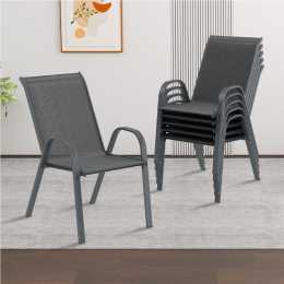 ALFORDSON 6x Outdoor Lounge Chairs Patio Dining Furniture Grey