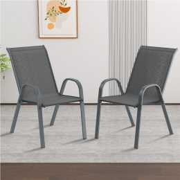 ALFORDSON 2x Outdoor Lounge Chairs Patio Dining Furniture Grey