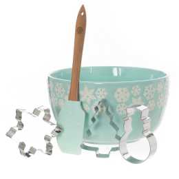 Bread and Butter Electroplate Icy Snowflake Mini Mix Bowl Set Light Blue product image