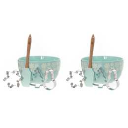 2PK Bread and Butter Electroplate Icy Snowflake Mini Mix Bowl Set Light Blue product image