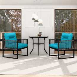 ALFORDSON Patio Furniture Outdoor Set Table and Lounge Chairs