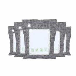 5 x 200g Air Purifying Bags Bamboo Activated Charcoal Bags for Home Car Shoes
