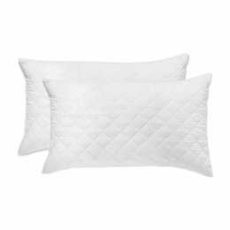 2x Quilted King Size Pillow Protectors Case Cotton Cover 51 x 92cm