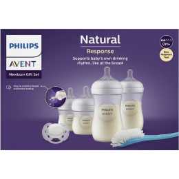 Avent Natural Response - Baby Bottle Starter Set - Newborn Infant Baby Milk Water Bottle Feeding Set