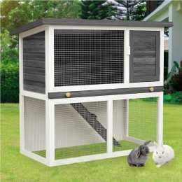 Advwin Rabbit Hutch Wooden Bunny Cage Pet House