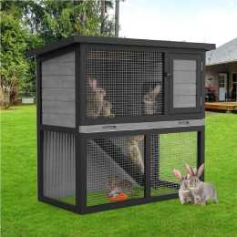 Advwin Wooden Rabbit Hutch Pet House Chicken Coop