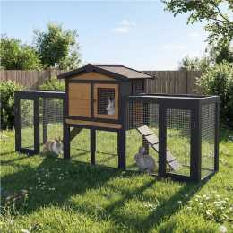 Advwin Chicken Coop Large Rabbit Hutch Wooden Pet House