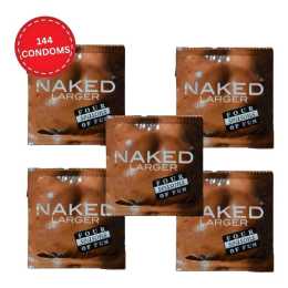 144 Pack Four Seasons Naked Larger Fit Condoms 60mm Ultra Thin Lubricated