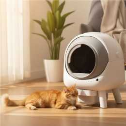 PaWz Cat Litter Box Self-Cleaning with App Control - White