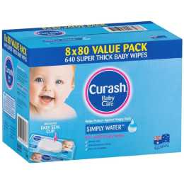 Curash Simply Water Wipes 640 Count