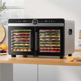 Devanti 16 Trays Food Dehydrator Dual-Zone Stainless Steel