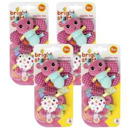 4PK Bright Starts Rattle Me 11cm Bracelets Crinkle Soft/Plush Toys Newborn 0m+