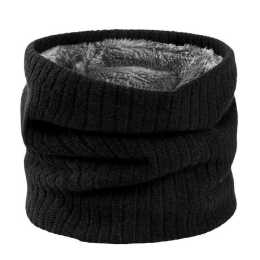 For Women Men Neck Warmer Tube Winter Knitted Scarf Thermal Warm Thicken Chunky Black Scarf