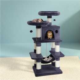 103cm-151cm Cat Tree i.Pet Scratching Post Scratcher 145cm Grey