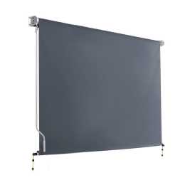Instahut Outdoor Blind Privacy Screen Roll Down Awning Canopy Window Grey 3m X2.5m (W x H)