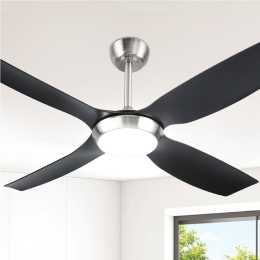 52 Inch Devanti Ceiling Fan DC Motor w/Light w/Remote - Black