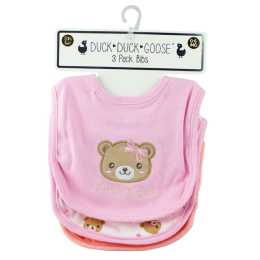 Duck Duck Goose 3pc Baby Bib Set Daddys Girl Bear Design 0-6 Months