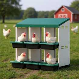 Advwin Chicken Nesting Boxes 6 Holes Metal Chicken Egg Laying Box Egg Collection product image