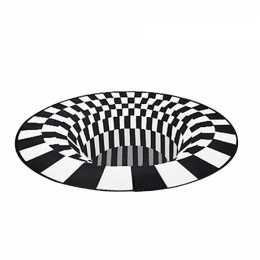 3D Printed Mat Vortex Illusion Living room Rug Carpet Floor Door Round Mat 50 x 80cm