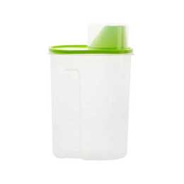 Cereal Container with Pour Spout and Measuring Cup Plastic Clear Food Saver Airtight Watertight Cereal Keeper Food Storage Containers for Rice Grain C product image