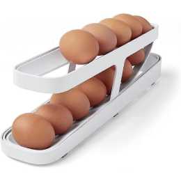 Egg Rack Egg Dispenser Automatic Rolling Egg Tray 2 Tier Egg Dispenser Refrigerator Egg Holder
