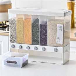 JOYBUY 10kg Grain Dispenser – Cereal, Bean, Rice Storage Box with Lid