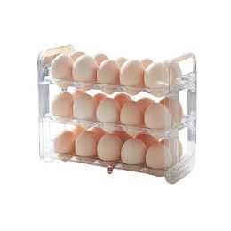 JOYBUY 3-Layer Transparent Flip Egg Holder – Fridge Egg Tray Organizer product image