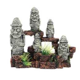 Aquarium Decoration Moai Statue Easter Island Stone Ornament Fish Tank Decor