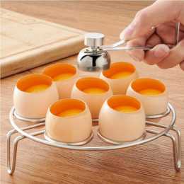 JOYBUY 3 pack Egg Cutter set eggshell opener egg steamer rack egg whisk for Kitchen product image