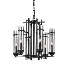 Bern Antique Black Smoke Pendant with 6 Lights for Modern Interiors