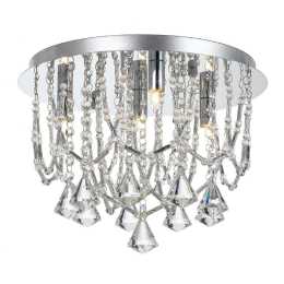 Cantoton TFS 35 Ceiling Light Chrome Ring with Sparkling Crystal Bead Highlights