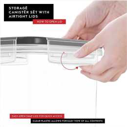 4-Piece Airtight Cereal Storage Containers Set with Pour Spout