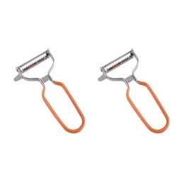 2x Appetito Stainless Steel Julienne Y-Peeler Kitchen Food Prep Tool Orange